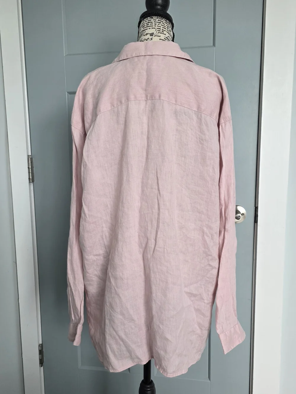 J. Jill Love Linen Pink Button Down Shirt Women's Large Tall L T Breezy Coastal